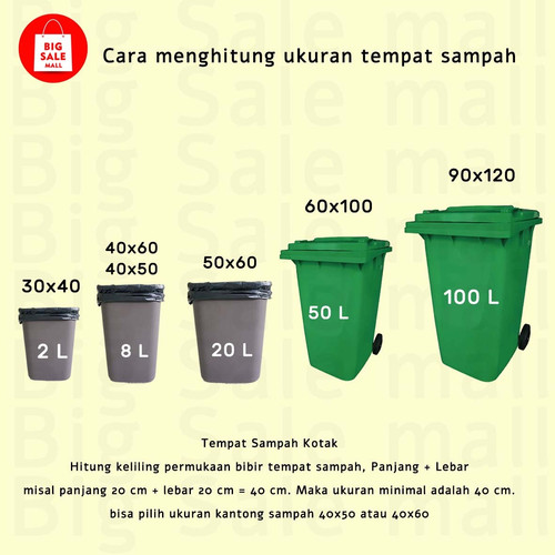 Kantong Plastik Sampah 60x100 cm isi16pcs Plastik Packing online shop