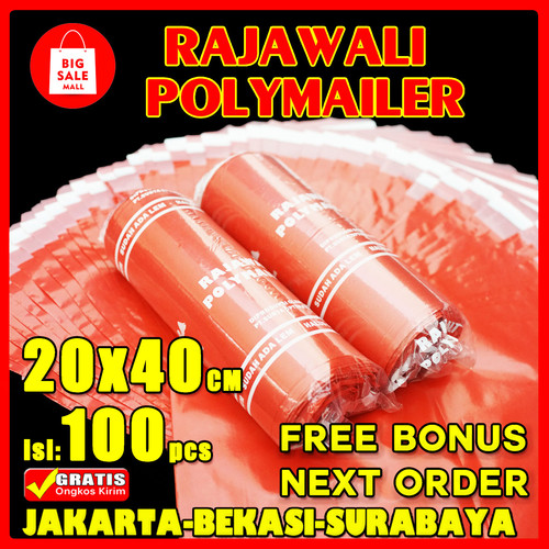 Plastik Polymailer 20x40cm isi 100 pcs RAJAWALI Olshop Packing Premium