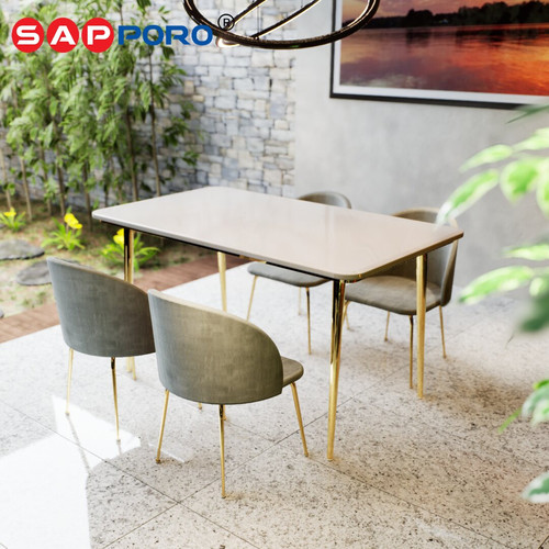 SAPPORO SAVONA - Meja Makan Set Marmer | Dining Set Marmer