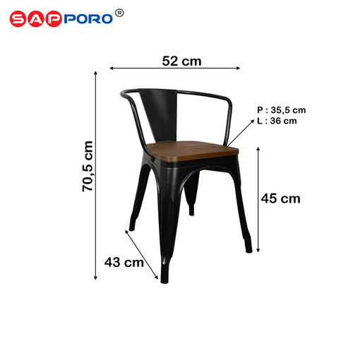 SAPPORO DOVRE - Meja Makan Set | Meja Tolix Set | Dining Table Set