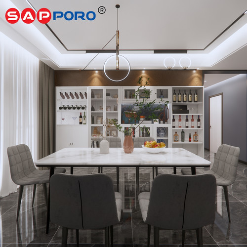 SAPPORO CASTELLO - Meja Makan Set Marmer | Dining Set Marmer