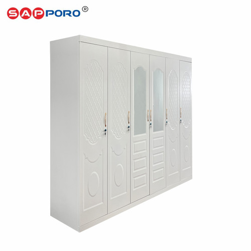 SAPPORO PARMA 6 - Lemari Pakaian Besi 6 Pintu | Steel Wardrobe 6 Doors