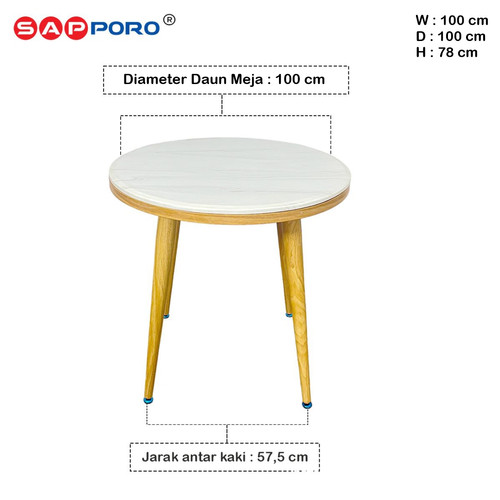 SAPPORO CONDOTTI ROUND 100 - Meja Makan Marmer Bulat | Dining Table