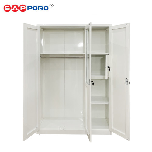 SAPPORO PADOVA - Lemari Pakaian Besi 3 Pintu | Steel Wardrobe 3 Doors