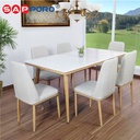 SAPPORO EMILIA - Meja Makan Set Marmer | Dining Set Marmer