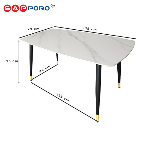 SAPPORO FERRARA - Meja Makan Marmer Rock Beam | Dining Table