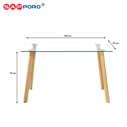 [ SUPER SALE ] SAPPORO WILSON - Meja Makan Kaca | Dining Table