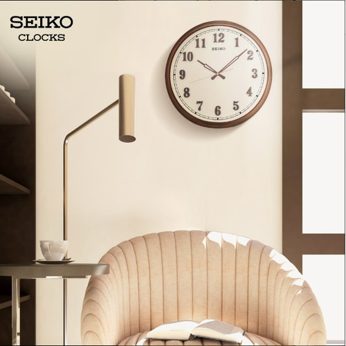 Jam Dinding Seiko Clock QXA632B 40.7cm Detik Senyap 3D numerals Ori