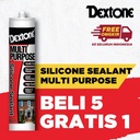 Lem Kaca Silicone Sealant Tabung Dextone Asam 300ml (Beli 5 gratis 1)