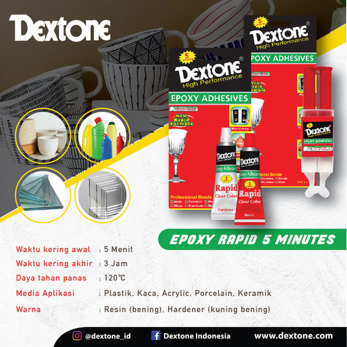 Lem Besi Epoxy Rapid Clear Dextone 48g ( Beli 5 gratis 1 )