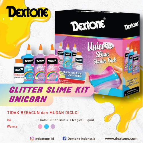 Slime Glitter Kit Dextone (Unicorn/Rainbow)