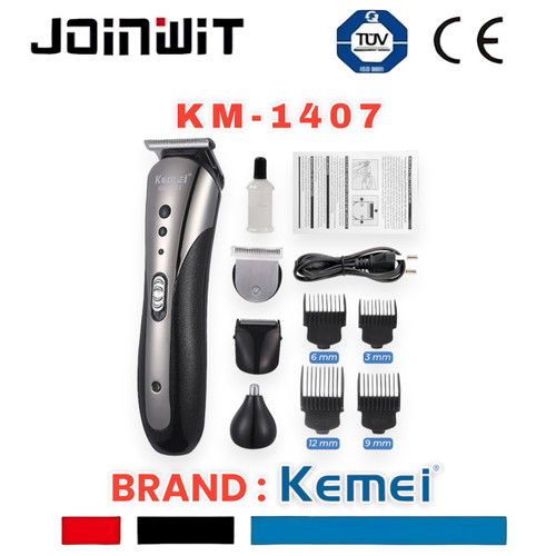 Clipper Kemei KM-1407 Sistem Cas Alat Mesin Cukur Rambut Kumis Jenggot