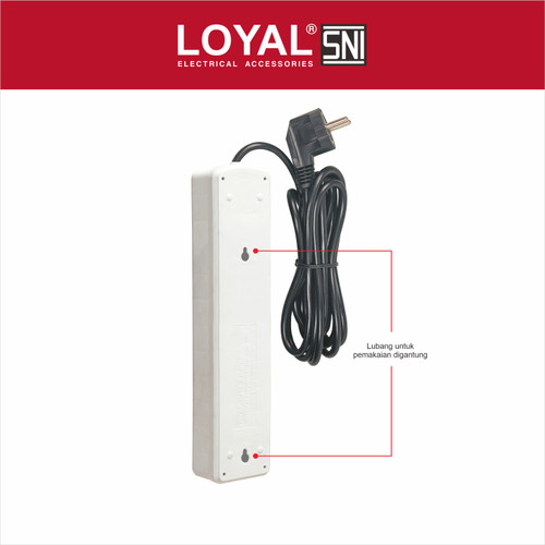 Stop Kontak + Kabel 3M (4 Lubang) (LY-234KB3) (SNI)