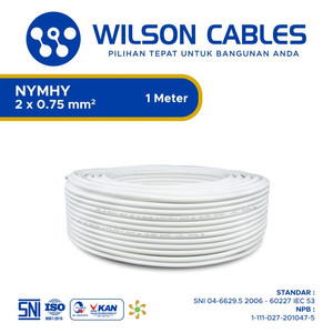 NYMHY 2x0.75 mm2 Meteran - Kabel Serabut Wilson Cables