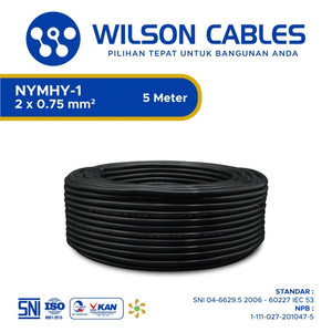 NYMHY-1 2x0.75 mm2 5 Meter - Kabel Tembaga Serabut Wilson Cables