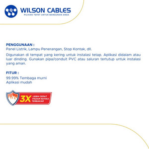 NYA 1.5 mm2 50 Meter - Kabel Tembaga Kawat Wilson Cables