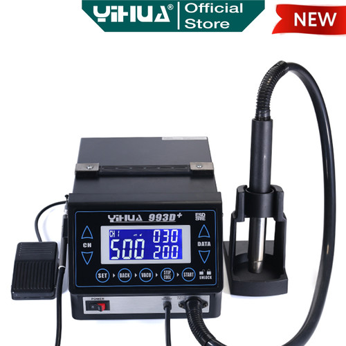 Yihua 993D+ Blower Solder Uap Upgrade Versio 2 IN 1 Vacum Suction Pen