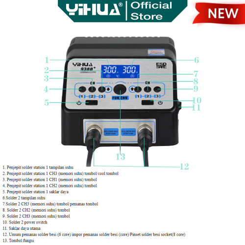 Yihua 938D+ Solder Station Digital Upgrade Version Soldering Iron ORI