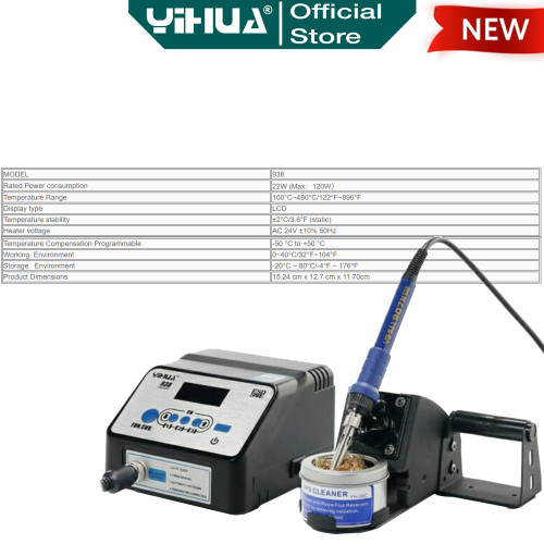 Yihua 938 Solder Station Digital 120W Soldering Iron Protection ESD OR