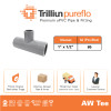 Fitting Pipa uPVC Trilliunpureflo AW Tee 1" x 1/2" Inch