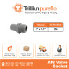 Fitting Pipa uPVC Trilliunpureflo AW Valve Socket 1" x 1/2" Inch