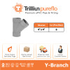 Fitting Pipa uPVC Trilliunpureflo D Y-Branch 4" x 4" Inch