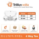 Fitting Pipa uPVC Conduit Trilliunvolta 4 Way Tee