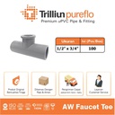 Fitting Pipa uPVC Trilliunpureflo AW Faucet Tee 1/2" x 3/4" Inch