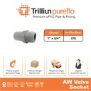 Fitting Pipa uPVC Trilliunpureflo AW Valve Socket 1" x 3/4" Inch