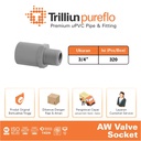 Fitting Pipa uPVC Trilliunpureflo AW Valve Socket 3/4" Inch