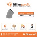 Fitting Pipa uPVC Trilliunpureflo D Elbow 45° 1 1/4" Inch