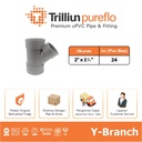 Fitting Pipa uPVC Trilliunpureflo D Y-Branch 2" x 1 1/4" Inch