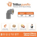 Fitting Pipa uPVC Trilliunpureflo Faucet Elbow Metal Insert 1/2" Inch