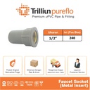 Fitting Pipa uPVC Trilliunpureflo Faucet Socket Metal Insert 1/2" Inch