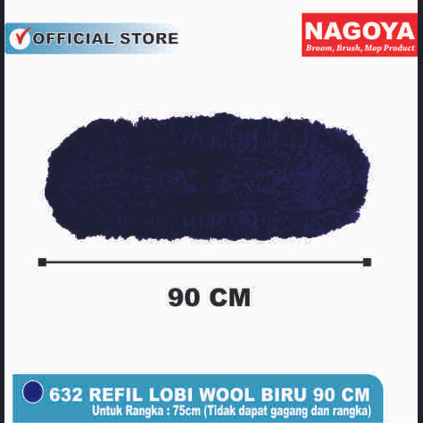 NAGOYA Refill Mop Lobi Wool Biru - 75cm, 90cm