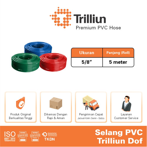 Selang Air PVC Trilliun Dof 5/8" Inch - 5 Meter