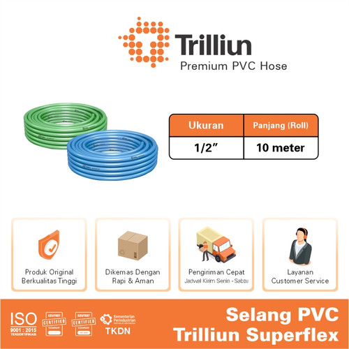 Selang Air PVC Trilliun Superflex 1/2" Inch - 10 Meter