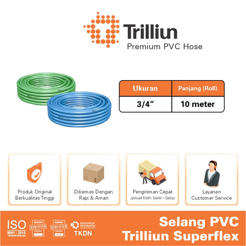 Selang Air PVC Trilliun Superflex 3/4" Inch - 10 Meter