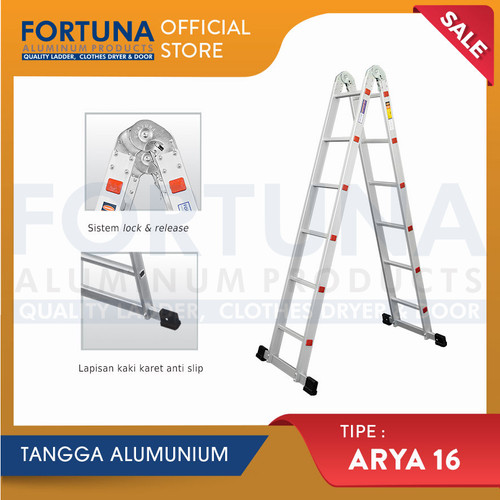 Tangga Lipat Fortuna Arya 16 | Tangga Aluminium Fortuna