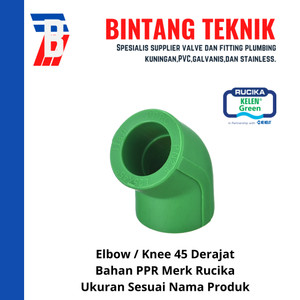 Elbow / Knee PPR 1/2" inch (20 mm) Rucika 45 Derajat