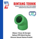 Elbow / Knee PPR 1" inch (32 mm) Rucika 45 Derajat