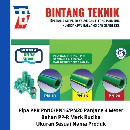 Pipa PPR Rucika 3" inch (DN 90 mm) PN20 Panjang 4 Meter