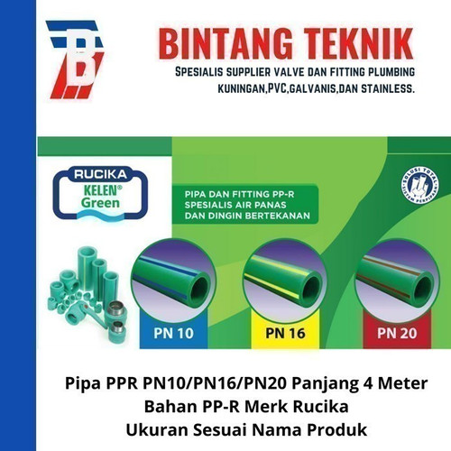 Pipa PPR Rucika 2" inch (DN 63 mm) PN20 Panjang 4 Meter