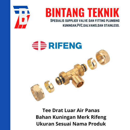 Tee Drat Luar Air Panas 1/2" (1216) x Drat 1/2" inch Rifeng