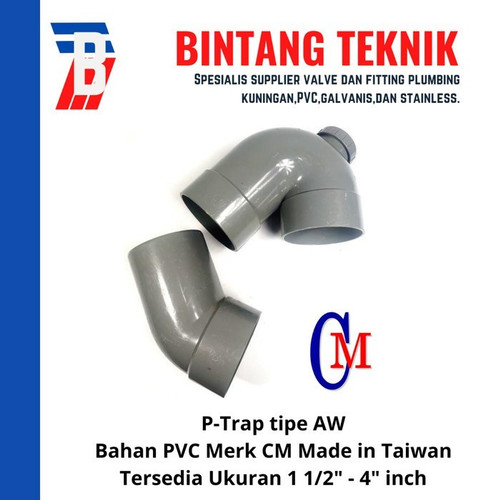 P-Trap 2" inch PVC AW Merk CM Taiwan