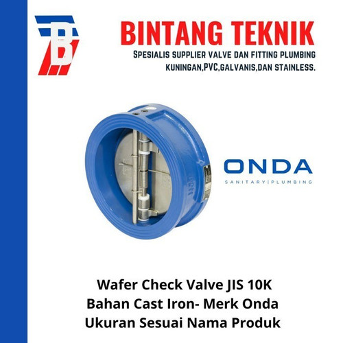 Wafer Check Valve 6" inch Cast Iron JIS 10K Merk Onda