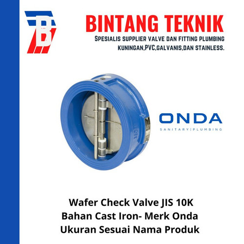 Wafer Check Valve 3" inch Cast Iron JIS 10K Merk Onda