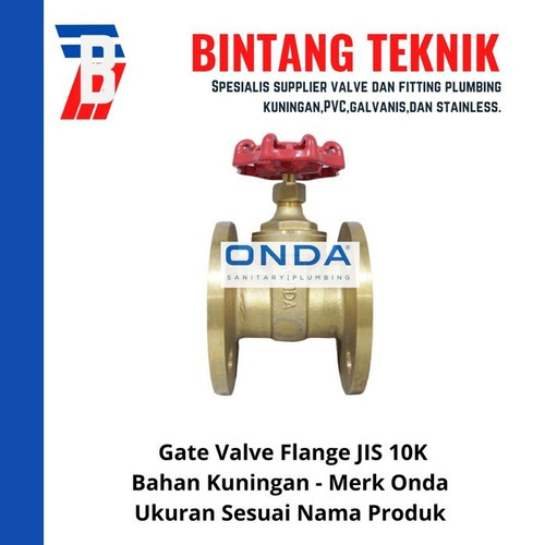 Gate Valve Flange 4" Kuningan Onda JIS 10K