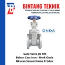 Gate Valve 3" inch Cast Iron Onda JIS 10K