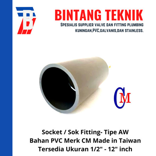 Socket / Sok 5" inch PVC AW Merk CM Taiwan